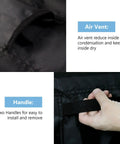 Close-up of air vent and handle on Outdoor Dining Table Cover For 60 Inch Rectangle Patio Table Waterproof And Fade Resistant