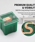 Road Ready 30 Piece Automotive Cartridge Fuse Assortment Kit 20 To 60 Amp Box Shape showing a 40A fuse with transparent cover for visibility.