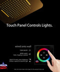 Touch control panel for lighting, featuring adjustable colors and brightness for the 31 Inch Rainfall Shower System.