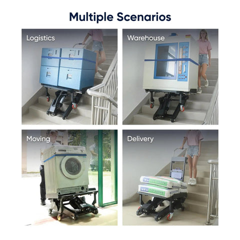 Xsto CT250S Self Balancing Electric Stair Climber Dolly Boss Moves 551 Lbs Load in various scenarios like logistics, moving and delivery.