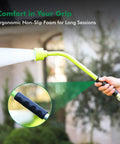 Heavy Duty Full Metal 24 Inch Watering Wand With Gentle Soft Shower Sprayer And Lockable Front Trigger in use