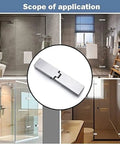 Durable 2 Pack 304 Stainless Steel Shower Door Hinges For 8-12mm Glass, bright silver multiple bathroom settings