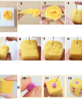 Steps to create a felted cube using Needle Felting Starter Kit With 40 Color Wool Roving 3 Grams Each For Felted Animals And DIY Wool Crafts