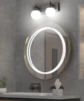 Matte Black Two Light Bathroom Wall Light Fixtures With Milky Glass Globes Sleek Mid Century Modern Vanity Lighting above mirror