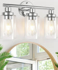 Dope Black Matte Vanity Light Fixture With 3 Light Wall Sconces And Clear Glass Shades Modern Iron Bath Wall Lamp for mirror use
