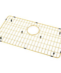 Heavy Duty 26 Inch By 14 Inch Stainless Steel Kitchen Sink Grid Protector With Rear Drain For Single Bowl Golden Finish