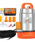 Solar Water Pump 300W DC 12V 2 Inch Submersible Deep Well Kit For Farm Or Ranch, Plug And Play Setup, accessories included