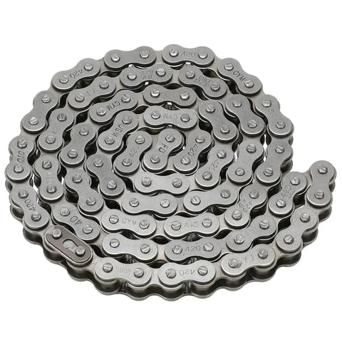 Beefy 420 Drive Chain For Mini Bikes With 42 Front And 90 Rear Links Fits Predator 196cc 200cc 212cc 224cc Mini Bike Engines And Coleman CT200U BT200X Ex MB165 MB200 B200R Axis M200 Baja, coiled metal chain