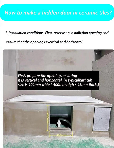 Installation guide for Heavy Duty Stainless Steel Concealed Hinges For Seamless Hidden Access Panels And Tile Ready Inspection Doors With Hassle Free Install And Smooth Swing For Bathrooms And Utility Rooms 60 X 100 Cm