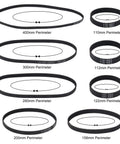 All In One Timing Belt And Pulley Kit For 3D Printers GT2 Compatible, showing eight 6mm wide timing belts in lengths 110-400mm
