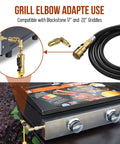 7 Foot RV Propane Hose With Quick Connect And 1 Quarter Inch Safety Shutoff Valve Plus 1 Quarter Inch Male Full Flow Plug