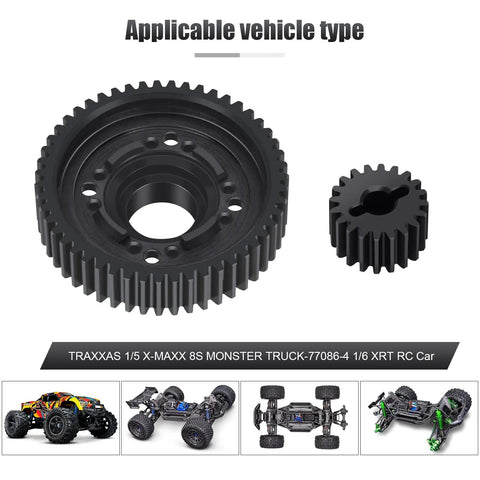 Traxxas 51T Steel Center Diff Output Gear with 20T Input Gear Differential Set for One Fifth X Maxx 8S Monster Truck