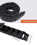 Two Pack Nylon Drag Cable Chains 18x37mm Semi Closed Wire Carriers 1M Length Flexible Nesting for CNC and DIY Projects, close-up view
