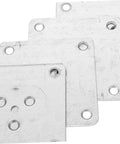 Heavy Duty Furniture Leg Pads And Table Leg Connectors With 25 Piece Mounting Hardware Kit For Chairs Tables And Couches showing silver iron base mounts.