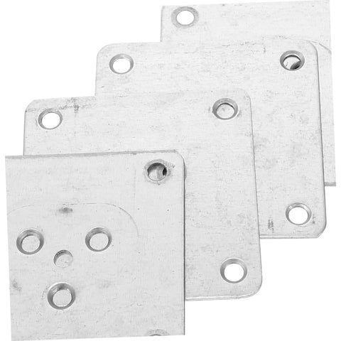 Heavy Duty Furniture Leg Pads And Table Leg Connectors With 25 Piece Mounting Hardware Kit For Chairs Tables And Couches showing silver iron base mounts.