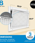 Air Filter MERV 8 Budget Friendly 4 Pack 18.5 By 20.5 By 0.75 Inches For Home AC Furnace And HVAC Systems Dust Pet Dander Allergen Control