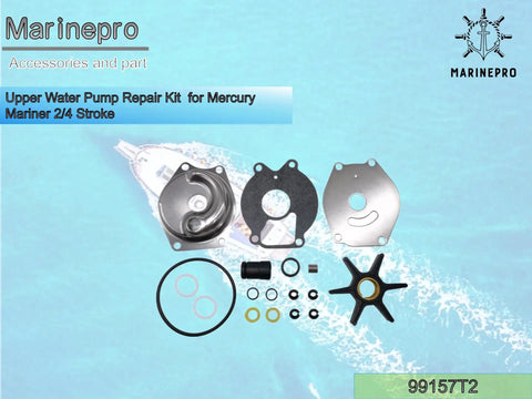 Upper Water Pump Repair Kit 99157T2 Fits Mercury Mariner Outboard Motors 2 Stroke 15 25 HP and 4 Stroke 8 15 HP Impeller Replacement Kit With Gasket Set