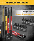 Nut Driver Bit Set With Magnetic Tips, 35-Piece Extra Long Nut Driver Kit For Impact Drills, displayed on black background
