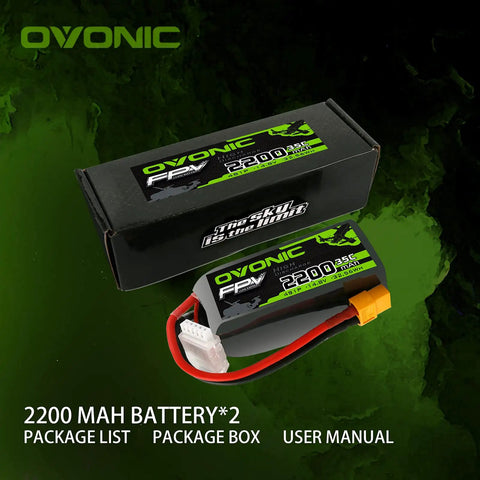 Beefy 4S LiPo Battery 2200mAh 14.8V 35C With XT60 Connector box and battery against green background