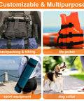 Heavy Duty 1 Inch Nylon Straps Kit With Quick Release Buckles, ideal for backpacking, life jackets, sports gear, and dog collars.