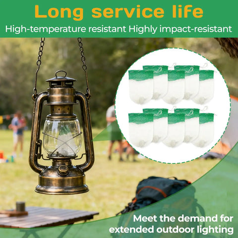 10 Pcs Propane Lantern Mantles U Shaped For Outdoor Lighting Fixtures Camping Green Replacement Lantern Shades Durable Easy To Install