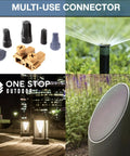 Premium Pro-Grade Waterproof Twist-On Wire Connectors 50 Pack 8-22 AWG Grey Silicone-Filled 600V Max For Landscape Lighting, Irrigation, Outdoor Speakers, All-Weather Wiring Projects shown in various outdoor applications.
