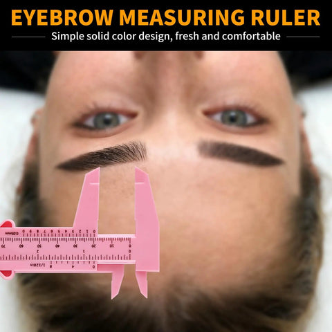 Pro Grade Brow Mapping Tool With Mini Vernier Caliper Double Scale Sliding Ruler Plastic Gauge for Microblading on brow