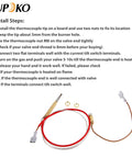 Aupoko patio heater thermocouple kit with red and silver wires and brass fittings, 410 mm length