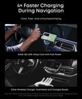 Prime MagSafe Car Mount Charger With Qi2 25W Wireless Fast Charging for iPhone in use on car air vent showing navigation