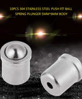Ball Plunger Set 10 Pack 5mm By 6mm Stainless Steel Ball Spring Plungers With Push Fit Design For Mechanical Gear Fixtures Clamps And Pro Grade Heavy Duty Industrial Applications, 304 stainless steel