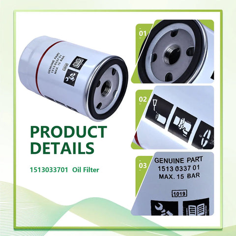 Oil Filter For GA5-11 Air Compressor Replacement Part GX2-11 1513033701 1513-0337-01 2903033701 Plug And Play Install For Quick Maintenance And Smooth Running