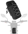Universal Front Frame Bag For Electric Dirt Bikes And Motorcycles Storage Pouch With Battery Cover Accessory Fits Surron Talaria E Ride Pro Models No Mod Needed Durable Weatherproof Build For Rugged Daily Rides black front-mounted pouch with laces and strap clips
