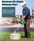 Professional electrician using a Heavy Duty Drill Attachment Cable Puller With 1000 Lb Force Adjustable Wire Tugger on grass.