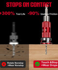 Tough As Nails TCT Alloy Countersink Drill Bit Set With Adjustable Depth Stop Collar for slick woodworking on plywood and plastic.