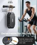 Portable Travel Safe Lock Box With 4 Digit Combo Waterproof Durable Security Case mounted on a gym equipment with detachable cable.