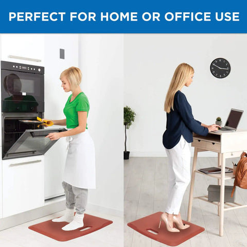 Anti Fatigue Standing Desk Floor Mat For Home Office Kitchen Garage Red 18x22 Inch Rubberized Gel Foam Non Slip Washable Surface