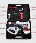 Electric 12V Car Jack Kit With Floor Jack Stands, Heavy Duty 3 Ton Vehicle Scissor Lift, tool set with impact wrench and accessories