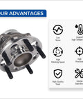 Rear Wheel Hub Bearing Assembly Fits Hyundai Elantra 2011-2016, showing advantages like low noise and high-quality steel in diagram