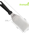 Stainless Steel Spatula Set For Grill And Griddle Heavy Duty Hibachi Style Spatula Turner And Grill Scraper with dimensions