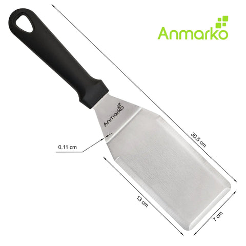 Stainless Steel Spatula Set For Grill And Griddle Heavy Duty Hibachi Style Spatula Turner And Grill Scraper with dimensions