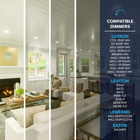 Living room with R20 LED Flood Light Bulb 6.5W, 460 Lumens, 3500K Natural White, Dimmable, Energy Star, visible in recessed lighting.
