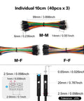 120 Piece Jumper Wire Kit Dupont Cables Assorted Male To Male Male To Female And Female To Female Solderless Multicolor Leads