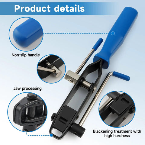 Boot Clamp Pliers Kit With 20 Pieces 304 Stainless Steel Clamps Pro Grade Axle Tool Set featuring blue non-slip handle