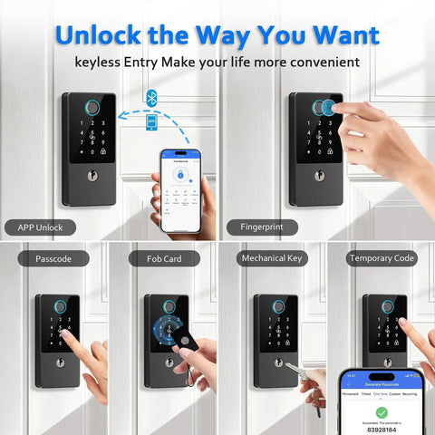 Foolproof Smart Door Lock Deadbolt Featuring Slick Keyless Entry And Smartphone App Control Auto Locking Mechanism Easy Install Matte Black Ready To Roll