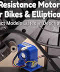 Resistance Motor Replacement 411461 6V Tension Motor for Bikes & Ellipticals close-up, blue part with wiring
