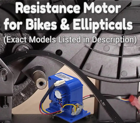 Resistance Motor Replacement 411461 6V Tension Motor for Bikes & Ellipticals close-up, blue part with wiring