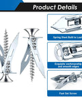 Self Drilling Drywall Anchors And Screws Kit With Six Size Options In Silver showing steel anchors and screws details