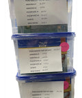 POND MASTER TEST KIT includes multiple test bottles for ammonia and phosphate quality checking with labels and dates.