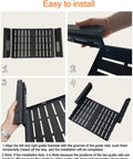 Heavy Duty Under Desk Laptop Mount With Super Smooth Gliding Steel Tray showing installation steps and black alloy steel finish.