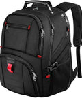 Heavy Duty Built Tough 17 Inch Laptop Backpack For Men And Women, Flight Approved Carry On Size, Water Resistant Daypack, black